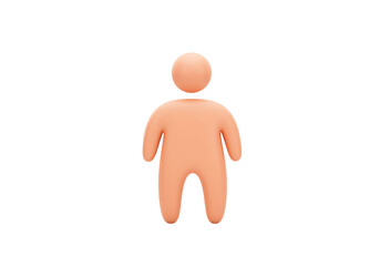 Isolated Peach Colored Humanoid Figure Standing