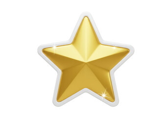 Isolated Golden Star with White Border for Recognition
