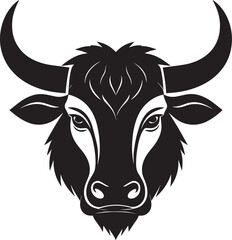 Yak Head in Silhouette Vector | Strong Black Vector Art for Rustic Animal Illustration