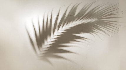 The Intricate Shadow of a Palm Frond Cast Upon a Wall