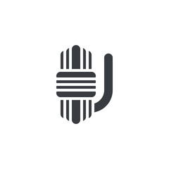 Climbing rope bundle vector icon
