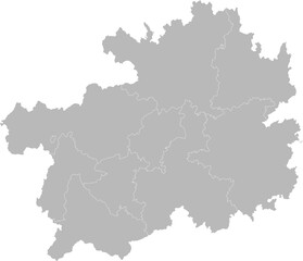 Fototapeta premium Guizhou, China – administrative vector map with city boundaries (Web Mercator projection, PPT-compatible & fully editable)