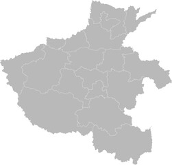 Henan, China – administrative vector map with city boundaries (Web Mercator projection, PPT-compatible & fully editable)