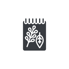 Notebook with leaf vector icon