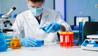 Scientists, beakers, and microscopes in cutting-edge research. Perfect for science and technology projects.