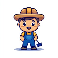 Cute cartoon worker