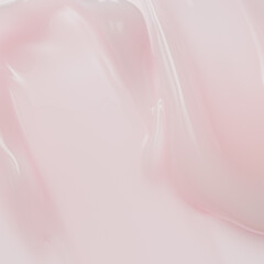 Liquid glossy subtle pink background, cosmetic cream texture, 3d illustration