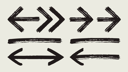 Hand-Painted Arrow Graphics: Set of Directional Icons