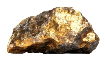Obraz premium Natural raw gold nuggets and rocks isolated on white background