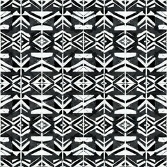 Abstract Black and White Geometric Pattern with Tribal or Ethnic Influences