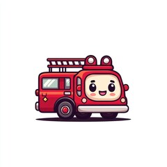 Cute cartoon fire truck