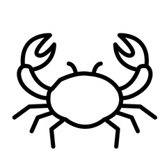 Crab animal icon. simple. line. icon.	
