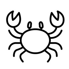 Crab animal icon. simple. line. icon.	
