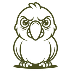 Obraz premium Stern Cartoon Parrot vector Illustration