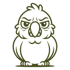 Stern Cartoon Parrot vector Illustration