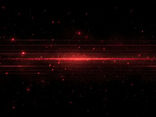 Abstract cosmic red light beams against starry dark night sky, minimalist wallpaper design for tech branding, event banners and futuristic digital art.
