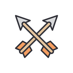 Crossed Arrows Symbolizing Focus Goal Target And Directional Aiming