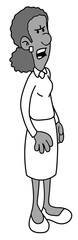 Angry cartoon woman character illustration