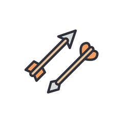Two Stylized Arrows Symbolize Aiming For Goals And Target Precision