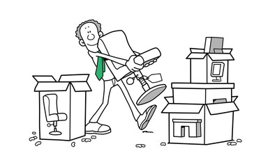 Abstract businessman silhouette with green tie