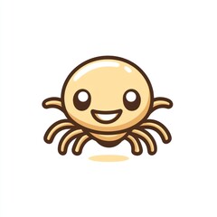 Cute, cartoon spider character.  Smiling, cheerful