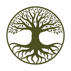 Elegant Tree of Life with Expansive Roots vector file
