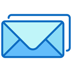 All Mail - Blue Fill Outline icon - Standard envelope symbolizing direct mail or basic email correspondence