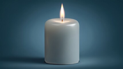 Serene White Candle with Gentle Flame for Relaxation and Ambiance
