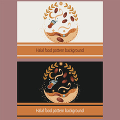 Ornamental Tea Label Frame Design - Light And Dark Theme Variants Background For Web And Social Media.