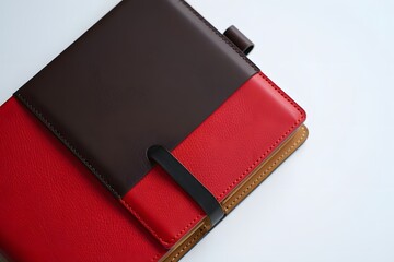 Elegant Red and Brown Leather Notebook Premium Design and Functionality