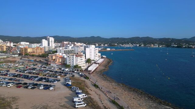 5.6.25 san antonio esp, Cafe Mambo in ibiza. Best aerial view flight drone