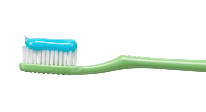 Isolated Toothbrush with Toothpaste