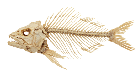 Isolated Fish Skeleton