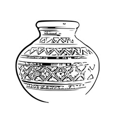 vector illustration of a clay pot 