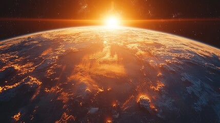 Astronaut Gazes at Earth from Space
