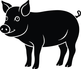 Detailed vector illustration of a pig or swine