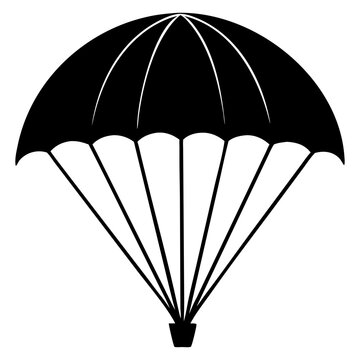 A parachute full black silhouette vector illustration design