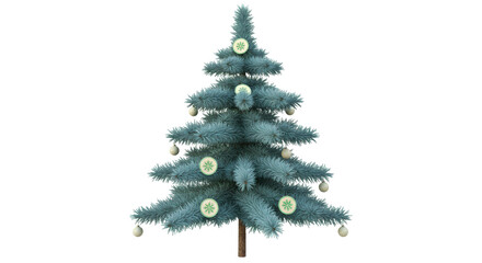 Isolated Decorated Christmas Tree