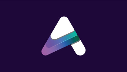 Fototapeta premium gradient 3d modern stylish a letter logo design