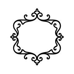 Elegant vintage frame with decorative floral ornaments and natural elements