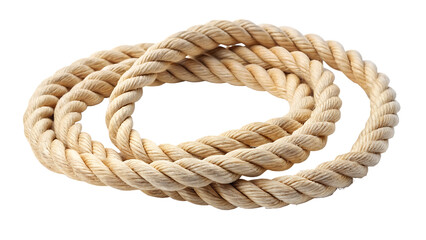 Obraz premium Beige rope loop isolated on a white background