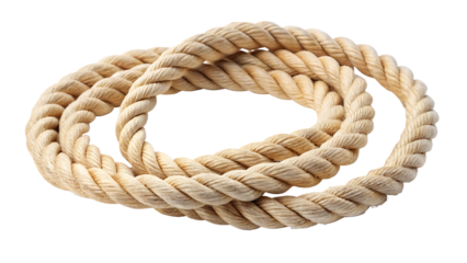 Beige rope loop isolated on a white background