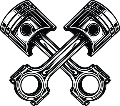 piston vector hand drawn illustration design.