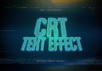 CRT Pixel Text Effect Template