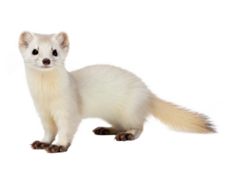 marten animal white background slender mammal with bushy tail and sharp claws member of weasel family forest wildlife predator species transparent background