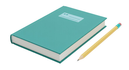Isolated Notebook and Pencil