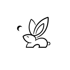 Rabbit Logo Continuous Line Drawing Style. Abstract Rabbit Logo Design for Modern Branding. Minimalist One Line Rabbit Icon for Business, Creative Brands. Rabbit Logo Vector. 