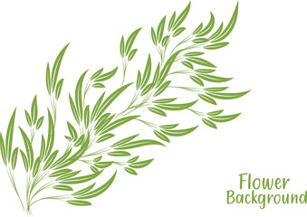 Obraz premium Elegant Green Leafy Branch Illustration on White Background Perfect for Botanical Designs and Nature Inspired Projects Ideal for Spring and Summer Themes Minimalist and Fresh