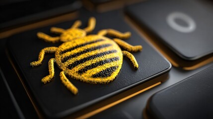 Antivirus Shield Pulsing to Deflect Phishing Bug on Digital Interface With Clear Top Section Displaying Defense Mechanism in Action