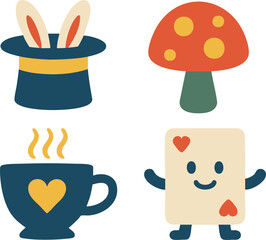 Whimsical Cute Cartoon Icon Set